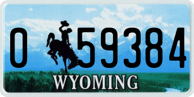 WY license plate 059384
