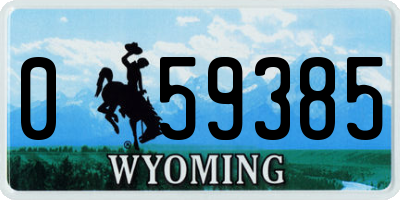 WY license plate 059385