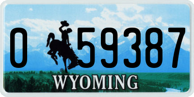 WY license plate 059387