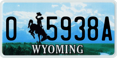 WY license plate 05938A