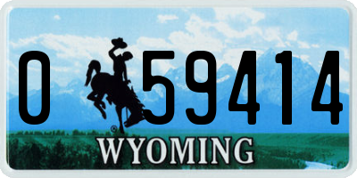 WY license plate 059414