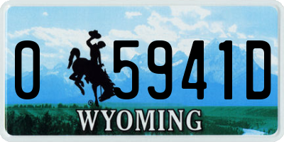WY license plate 05941D