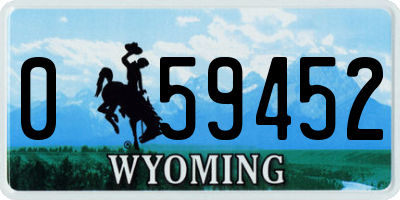 WY license plate 059452