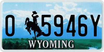 WY license plate 05946Y