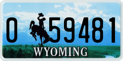 WY license plate 059481