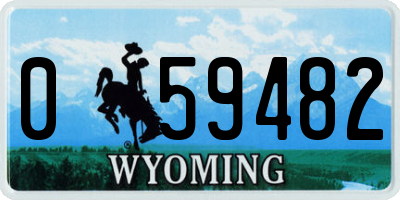 WY license plate 059482