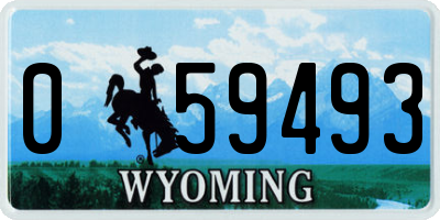 WY license plate 059493