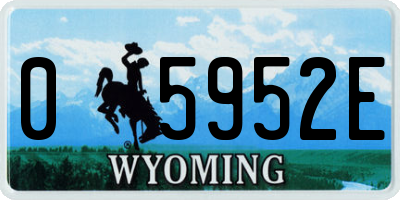 WY license plate 05952E