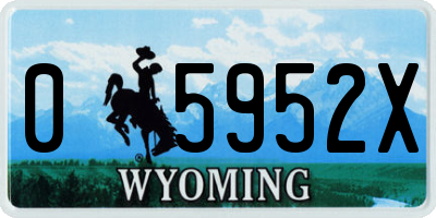 WY license plate 05952X