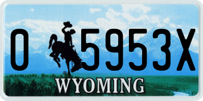 WY license plate 05953X