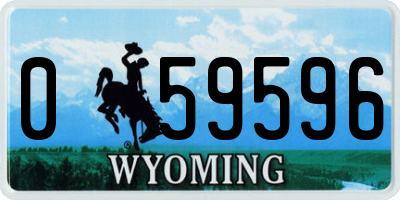 WY license plate 059596