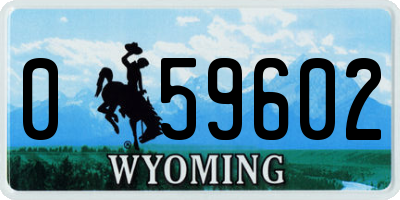 WY license plate 059602