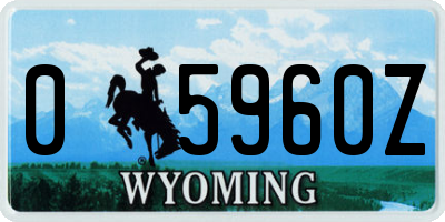 WY license plate 05960Z
