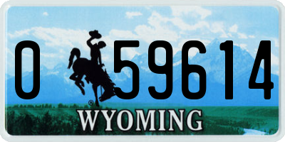 WY license plate 059614