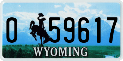 WY license plate 059617
