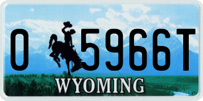 WY license plate 05966T