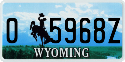 WY license plate 05968Z