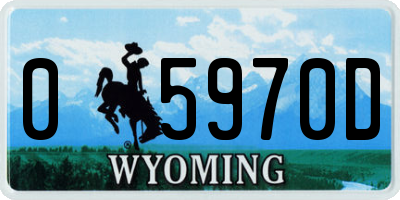 WY license plate 05970D