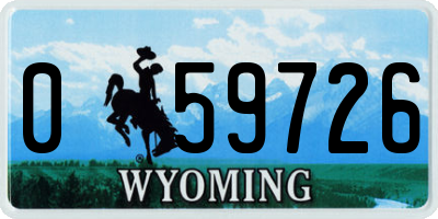 WY license plate 059726