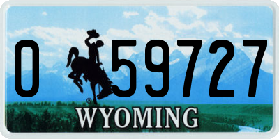 WY license plate 059727