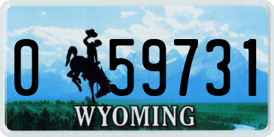 WY license plate 059731