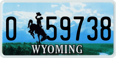 WY license plate 059738