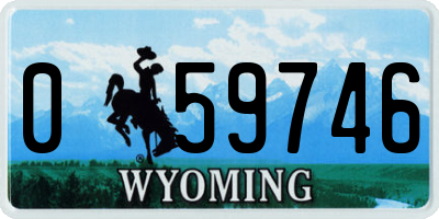WY license plate 059746
