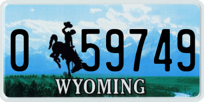 WY license plate 059749
