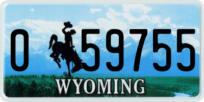 WY license plate 059755
