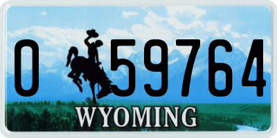 WY license plate 059764