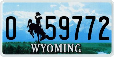 WY license plate 059772