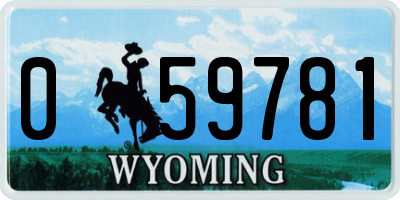 WY license plate 059781