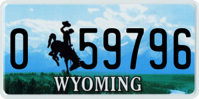 WY license plate 059796