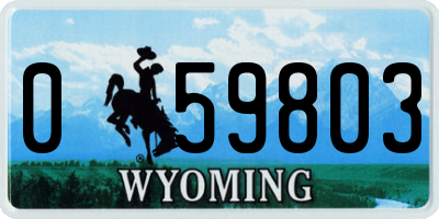 WY license plate 059803