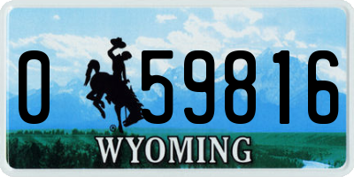 WY license plate 059816