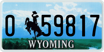 WY license plate 059817