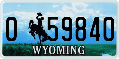 WY license plate 059840