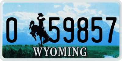 WY license plate 059857