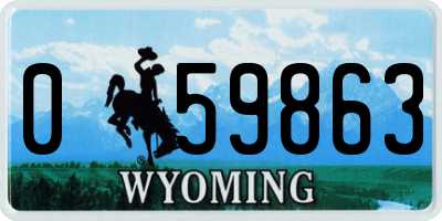 WY license plate 059863