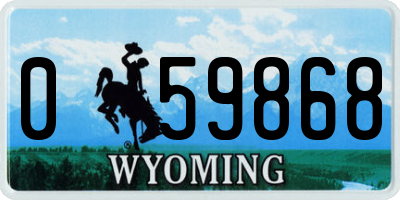 WY license plate 059868