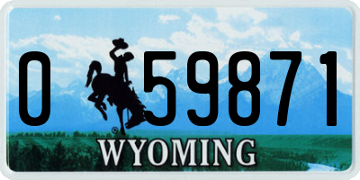 WY license plate 059871