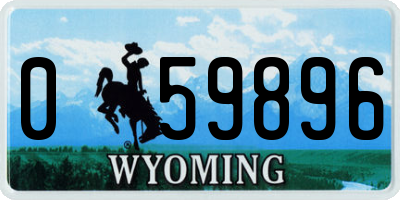 WY license plate 059896