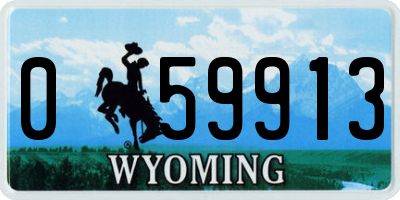 WY license plate 059913