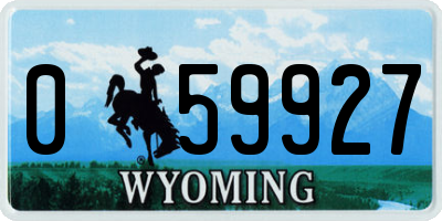 WY license plate 059927