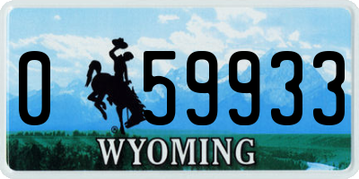 WY license plate 059933
