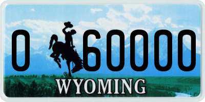 WY license plate 060000