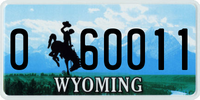 WY license plate 060011