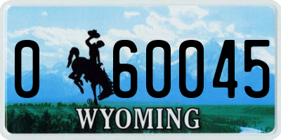WY license plate 060045