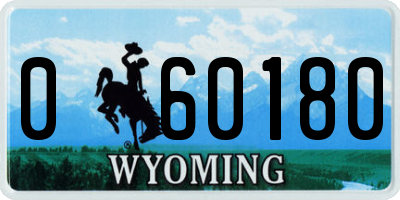 WY license plate 060180