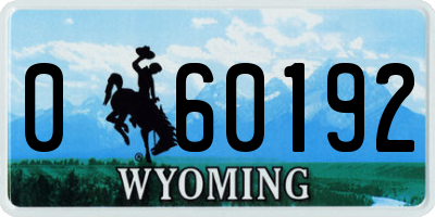 WY license plate 060192